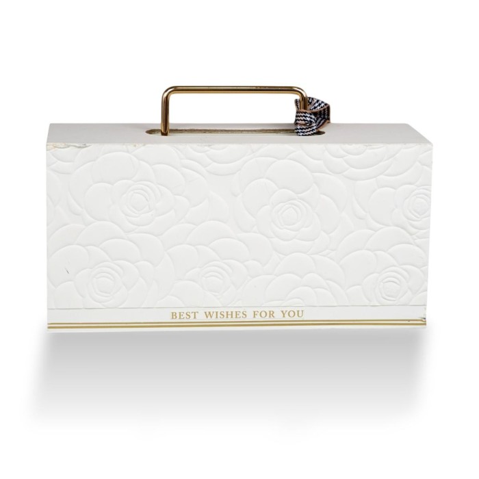 BORSA MD RETTANGOLARE ROSE C MANICO METALLO